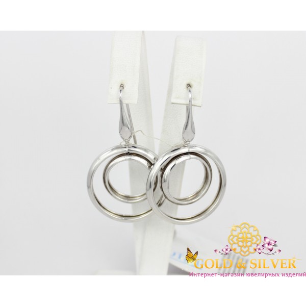 Жіночі сережки срібні "Кола" 2224005 , Gold &amp Silver Gold & Silver, Украина